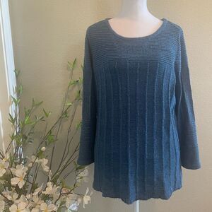 Charter Club Women's Ribbed Trim Crewneck Sweater Size M